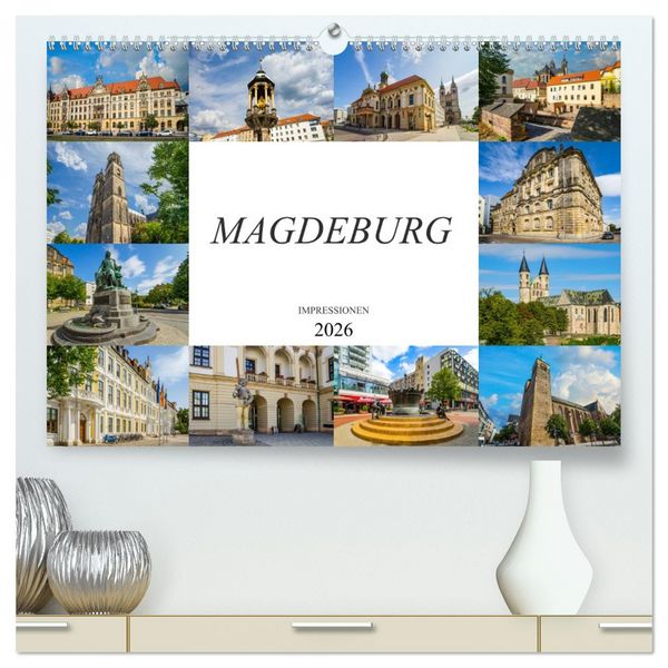 Produktbild: Magdeburg Impressionen (hochwertiger Premium Wandkalender 2026 DIN A2 quer), Kunstdruck in Hochglanz