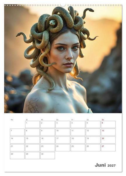 Produktbild: Gesch&ouml;pfe der griechischen Mythologie - Eine KI-Welt der griechischen G&ouml;tter, Kreaturen und Abenteurer (hochwertiger Premium Wandkalender 2027 DIN A2 hoch), Kunstdruck in Hochglanz