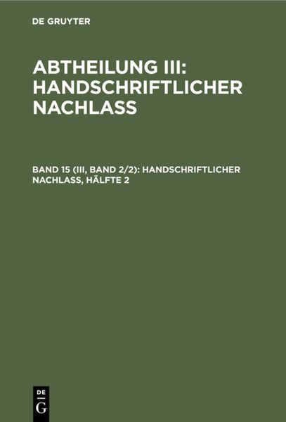 Produktbild: Handschriftlicher Nachla&szlig;, H&auml;lfte 2