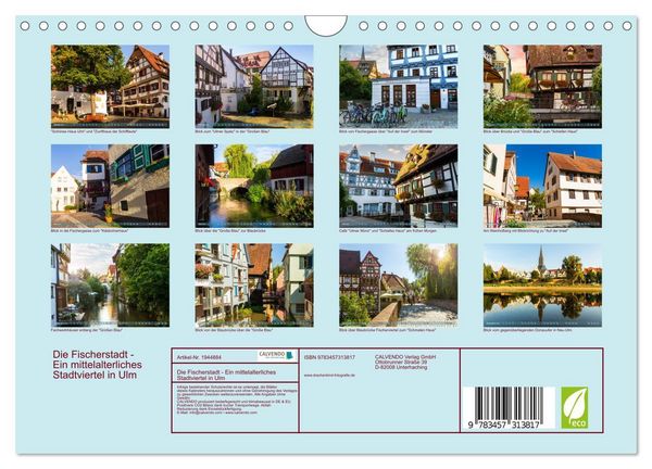 Produktbild: Die Fischerstadt - Ein mittelalterliches Stadtviertel in Ulm (Wandkalender 2026 DIN A4 quer), CALVENDO Monatskalender