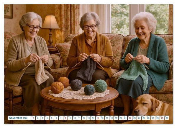 Produktbild: Stricken und Wolle (Wandkalender 2026 DIN A2 quer), CALVENDO Monatskalender