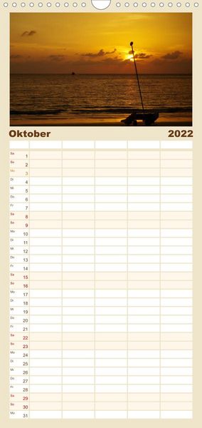 Produktbild: Familienplaner Farben am Meer (Wandkalender 2022 , 21 cm x 45 cm, hoch)