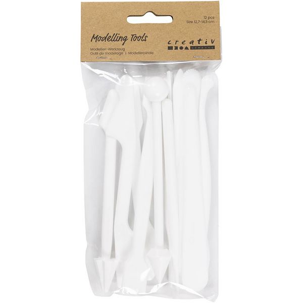 Produktbild: Creativ Company Modellierst&auml;bchen, Gr&ouml;&szlig;e 12,7-14,3 cm, Wei&szlig;, 12 Stk