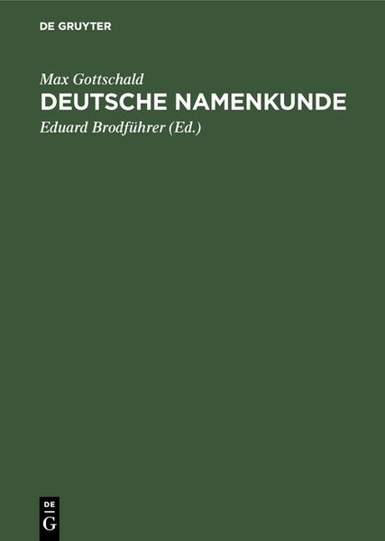 Produktbild: Deutsche Namenkunde
