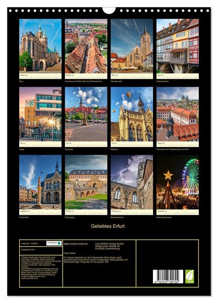 Produktbild: Geliebtes Erfurt (Wandkalender 2026 DIN A3 hoch), CALVENDO Monatskalender