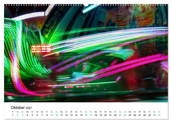 Produktbild: Lichter des Jahrmarkts in Langzeitbelichtung (hochwertiger Premium Wandkalender 2027 DIN A2 quer), Kunstdruck in Hochglanz