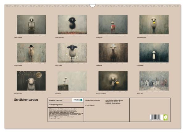 Produktbild: Sch&auml;fchenparade (Wandkalender 2026 DIN A2 quer), CALVENDO Monatskalender
