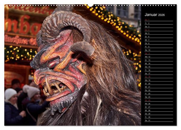 Produktbild: Krampus Kalender 2026 (Wandkalender 2026 DIN A2 quer), CALVENDO Monatskalender