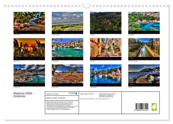 Produktbild: Mallorca 2026 - Einblicke (Wandkalender 2026 DIN A3 quer), CALVENDO Monatskalender