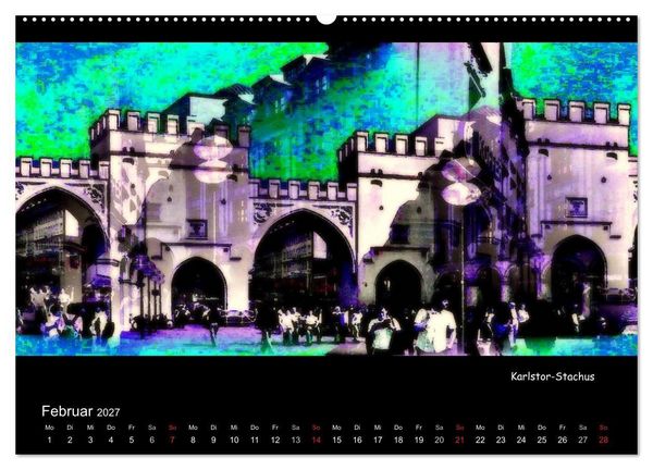 Produktbild: M&uuml;nchen digital (hochwertiger Premium Wandkalender 2027 DIN A2 quer), Kunstdruck in Hochglanz