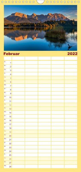 Produktbild: Familienplaner Licht &uuml;ber Alpenlandschaften (Wandkalender 2022 , 21 cm x 45 cm, hoch)
