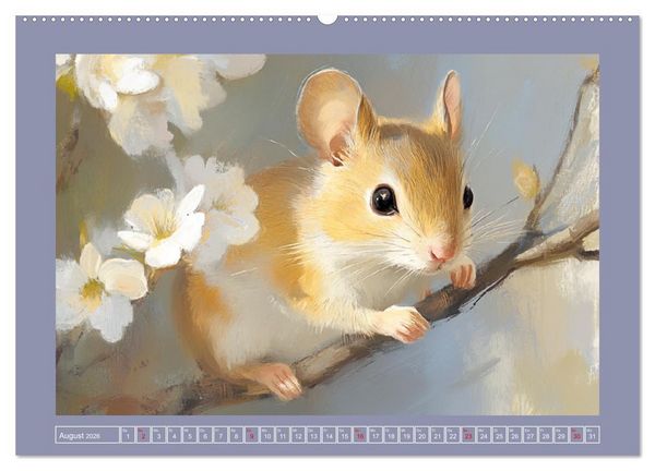 Produktbild: Nagergl&uuml;ck und Bl&uuml;tenzauber. Niedliche Tierchen im romantischen Stil (hochwertiger Premium Wandkalender 2026 DIN A2 quer), Kunstdruck in Hochglanz
