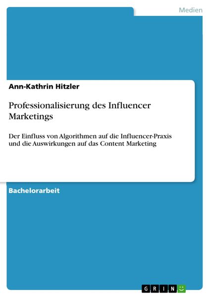 Produktbild: Professionalisierung des Influencer Marketings