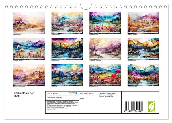 Produktbild: Farbsinfonie der Natur (Wandkalender 2026 DIN A4 quer), CALVENDO Monatskalender