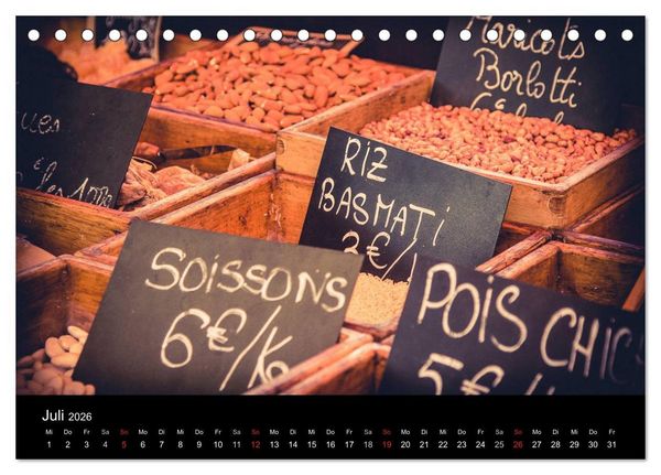 Produktbild: Erlebnis der Sinne - Franz&ouml;sischer Markt auf Korsika (Tischkalender 2026 DIN A5 quer), CALVENDO Monatskalender