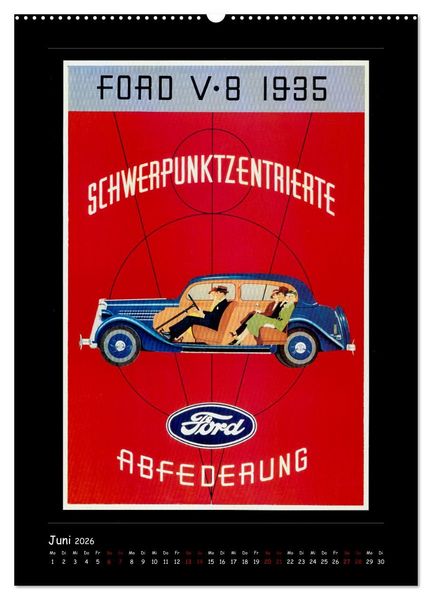 Produktbild: Historische Automobilplakate (hochwertiger Premium Wandkalender 2026 DIN A2 hoch), Kunstdruck in Hochglanz