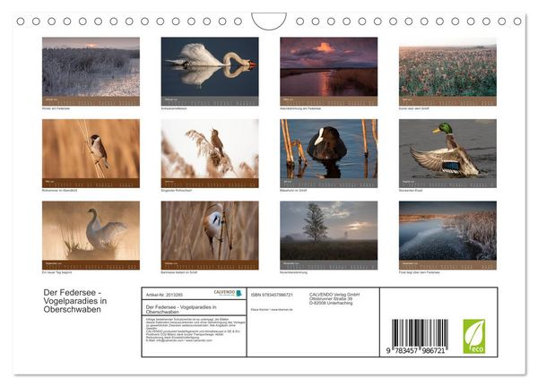 Produktbild: Der Federsee - Vogelparadies in Oberschwaben (Wandkalender 2026 DIN A4 quer), CALVENDO Monatskalender