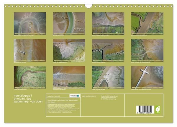 Produktbild: neunziggrad I photoart: das wattenmeer von oben (Wandkalender 2026 DIN A3 quer), CALVENDO Monatskalender