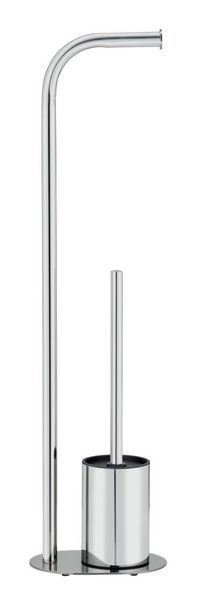 Produktbild: Stand WC-Garnitur Mod. Levante, edelstahl, gl&auml;nzend, schwarz, 23x63x17 cm, rostfrei und freistehend