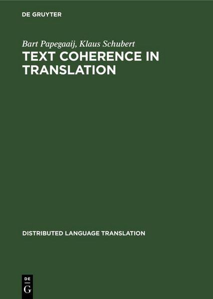 Produktbild: Text Coherence in Translation