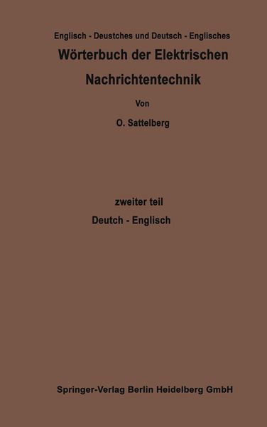 Produktbild: W&ouml;rterbuch der Elektrischen Nachrichtentechnik / Dictionary of Technological Terms Used in Electrical Communication