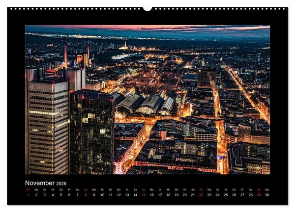 Produktbild: Frankfurt bei Nacht 2026 (Wandkalender 2026 DIN A2 quer), CALVENDO Monatskalender