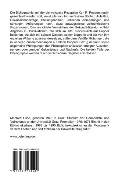 Produktbild: Karl R. Popper Bibliographie 1925-2004