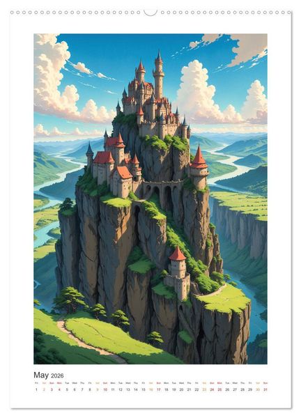 Produktbild: Fantastic Anime Worlds (Wall Calendar 2026 DIN A2 portrait), CALVENDO 12 Month Wall Calendar