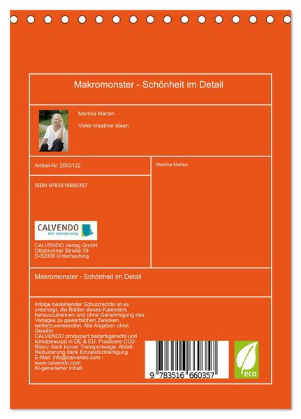 Produktbild: Makromonster - Sch&ouml;nheit im Detail (Tischkalender 2026 DIN A5 hoch), CALVENDO Monatskalender
