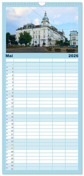 Produktbild: Familienplaner 2026 - Streifz&uuml;ge durch Arad mit 5 Spalten (Wandkalender, 21 x 45 cm) CALVENDO