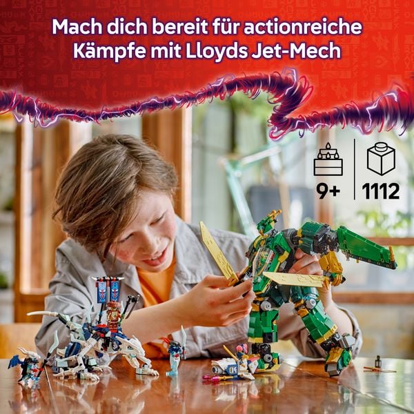Produktbild: LEGO NINJAGO 2in1 Lloyds Jet-Mech - Set mit Drachen & Figuren - 71845