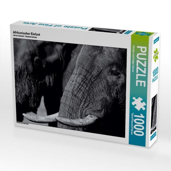 Produktbild: CALVENDO Puzzle Afrikanischer Elefant | 1000 Teile Lege-Gr&ouml;&szlig;e 64x48cm Foto-Puzzle f&uuml;r gl&uuml;ckliche Stunden