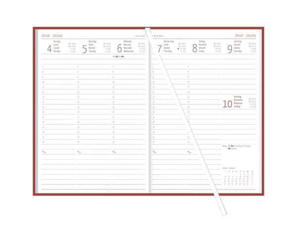 Produktbild: Wochenplaner Tucson rot A5 128 Seiten 2027