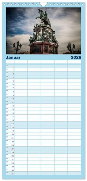 Produktbild: Familienplaner 2026 - Sankt Petersburg - "Venedig des Nordens" mit 5 Spalten (Wandkalender, 21 x 45 cm) CALVENDO