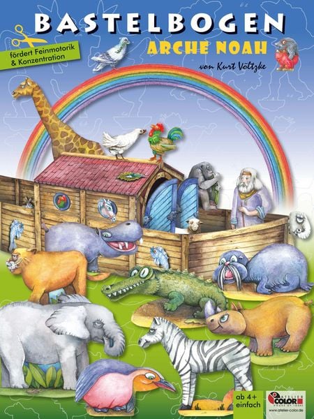 Produktbild: Arche Noah basteln aus Papier Bastelbogen Ausschneidebogen