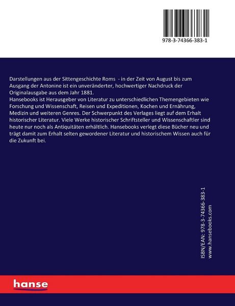 Produktbild: Darstellungen aus der Sittengeschichte Roms
