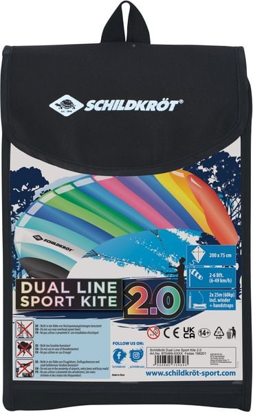 Produktbild: Dual Line SPORT KITE 2.0, incl. Carrybag, Rainbow