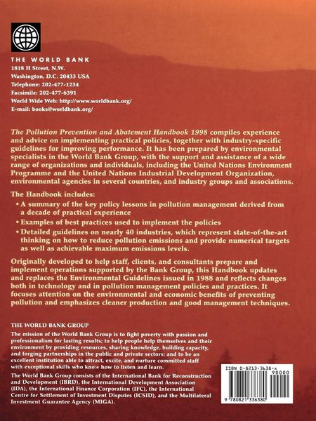 Produktbild: Pollution Prevention and Abatement Handbook 1998