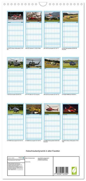 Produktbild: Familienplaner 2027 - Hubschrauberdynamik in allen Facetten mit 5 Spalten (Wandkalender, 21 x 45 cm) CALVENDO