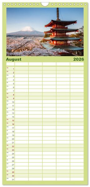 Produktbild: Familienplaner 2026 - Japan - Traditionen und Modernit&auml;t mit 5 Spalten (Wandkalender, 21 x 45 cm) CALVENDO