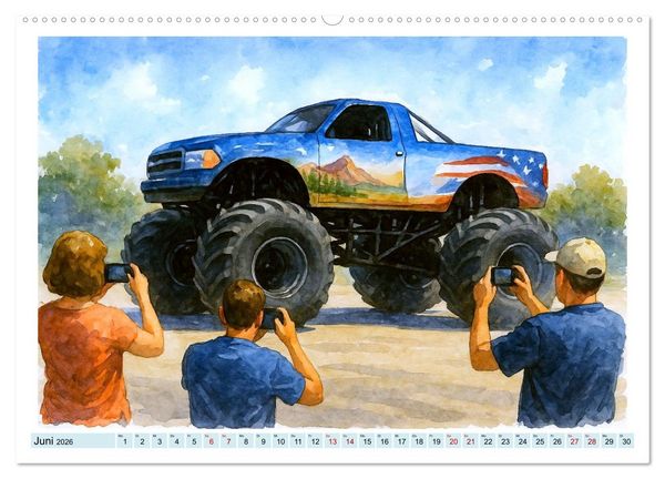 Produktbild: Monstertruck Spektakel (Wandkalender 2026 DIN A2 quer), CALVENDO Monatskalender
