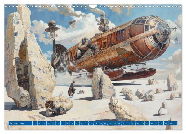 Produktbild: Steampunk Luftschiffe mit einer surrealen Note (Wandkalender 2026 DIN A3 quer), CALVENDO Monatskalender