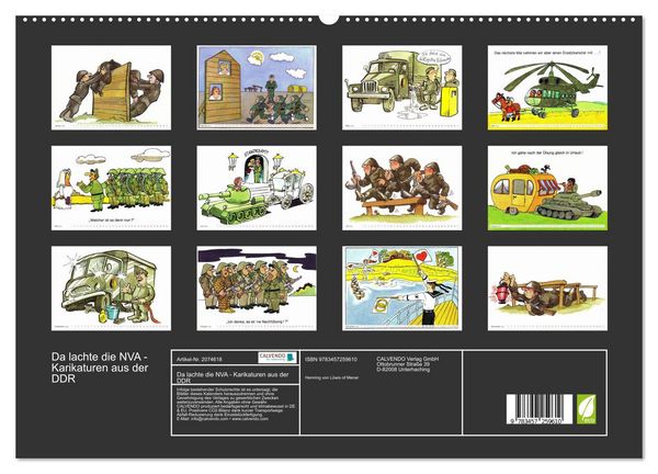 Produktbild: Da lachte die NVA - Karikaturen aus der DDR (hochwertiger Premium Wandkalender 2026 DIN A2 quer), Kunstdruck in Hochglanz