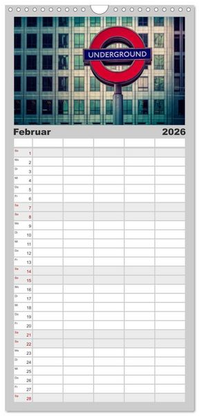 Produktbild: Familienplaner 2026 - Weltmetropole London mit 5 Spalten (Wandkalender, 21 x 45 cm) CALVENDO