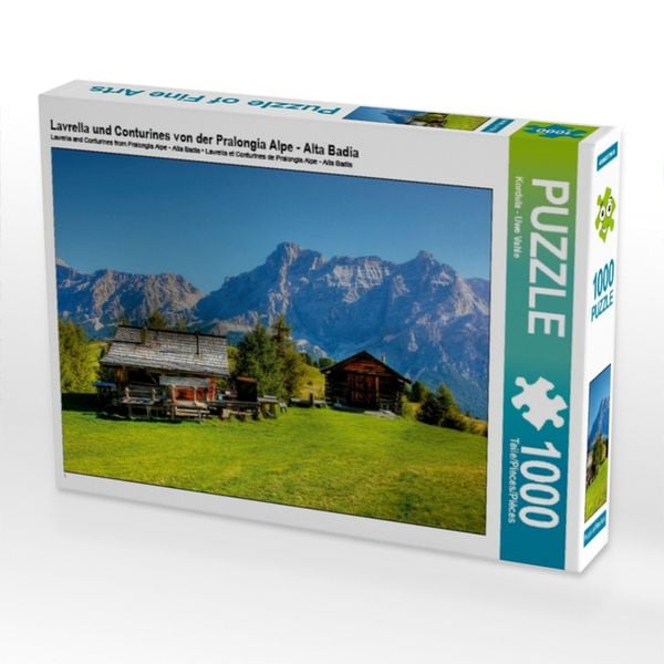CALVENDO Puzzle Lavrella und Conturines von der Pralongia Alpe - Alta Badia | 1000 Teile Lege-Größe 64x48cm Foto-Puzzle für glückliche Stunden