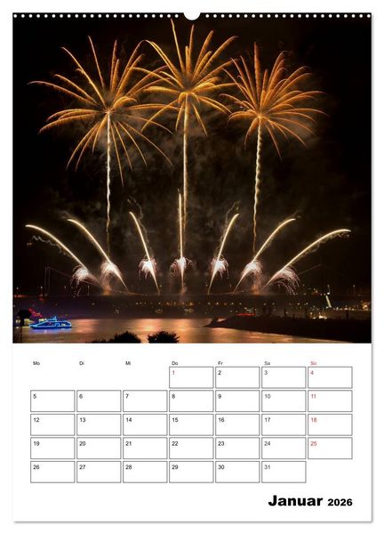 Produktbild: Feuerwerke Terminplaner (hochwertiger Premium Wandkalender 2026 DIN A2 hoch), Kunstdruck in Hochglanz