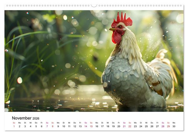 Produktbild: H&uuml;hner Federvieh (Wandkalender 2026 DIN A2 quer), CALVENDO Monatskalender