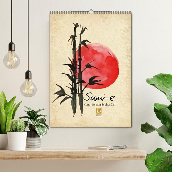 Produktbild: Sumi-e Kunst im japanischen Stil (Wandkalender 2026 DIN A2 hoch), CALVENDO Monatskalender
