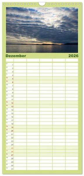 Produktbild: Familienplaner 2026 - Westw&auml;rts - &Uuml;ber die Rocky Mountains zum Pazifik mit 5 Spalten (Wandkalender, 21 x 45 cm) CALVENDO