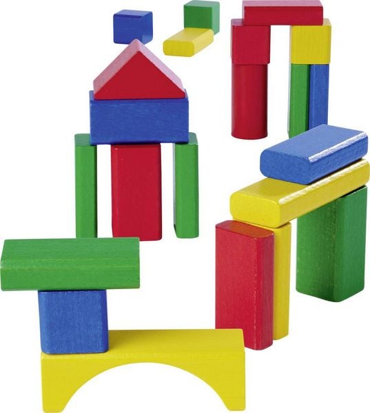 Eichhorn 100050161 - Holzbausteine bunt, 50-teilig